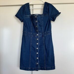 Denim Button-Down Mini Dress
